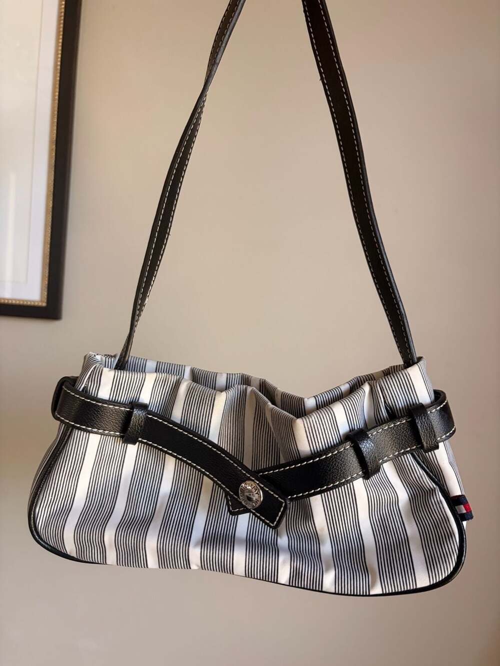 Tommy Hilfiger Striped Nylon Shoulder Bag